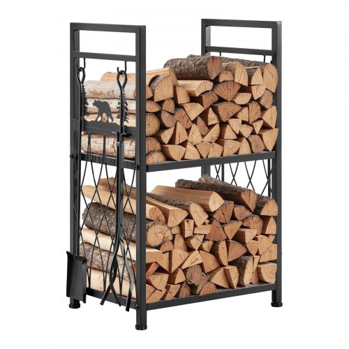 Scaffale da parete per legname, rack in legno resistente, con sistema a Scaffale da parete per legname, rack in legno resistente, con sistema a