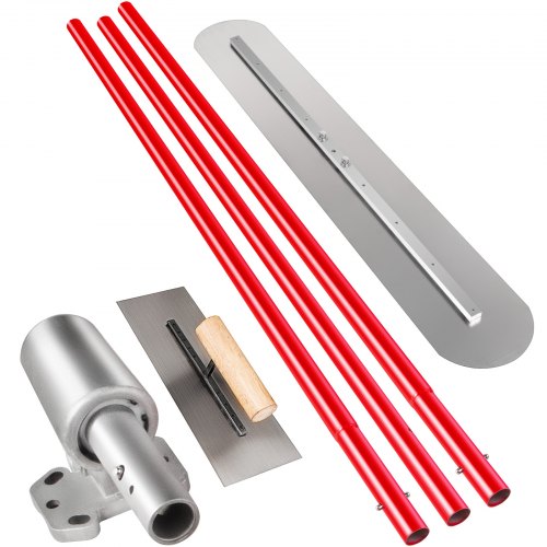 VEVOR Frattone Acciaio di Cemento 1200x200mm, Cazzuola Galleggiante per Cemento con Staffa Galleggiante Regolabile e Flessibile, Kit Completa Frattazzo da Mura Pavimento Sbucciatura Stucco