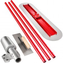 VEVOR Frattone Acciaio di Cemento 1200x300mm, Cazzuola Galleggiante per Cemento con Staffa Galleggiante Regolabile e Flessibile, Kit Completa Frattazzo da Mura Pavimento Sbucciatura Stucco