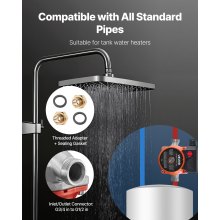 VEVOR Pompa di Ricircolo dell'Acqua Calda, Kit Pompa di Ricircolo Istantanea da 38 L/min, con Timer, 100 W CA 220-240 V, Connettore da G3/4 a G1/2, Controllo a 3 Velocità Testa in Acciaio Inox