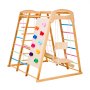 VEVOR Parco Giochi al Coperto, Parco Giochi in Legno, Set da Gioco Montessori da 113 kg con Altalena, Barra di Scimmia, Scivolo, Scala in Legno, Scala di Corda, Rete da Arrampicata e Roccia