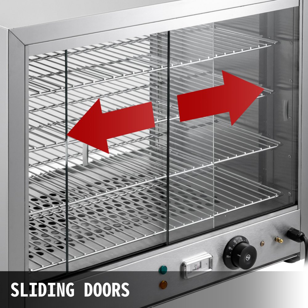 Vetrina Scaldavivande Espositiva Riscaldata 64x34x53cm Porte Scorrevoli