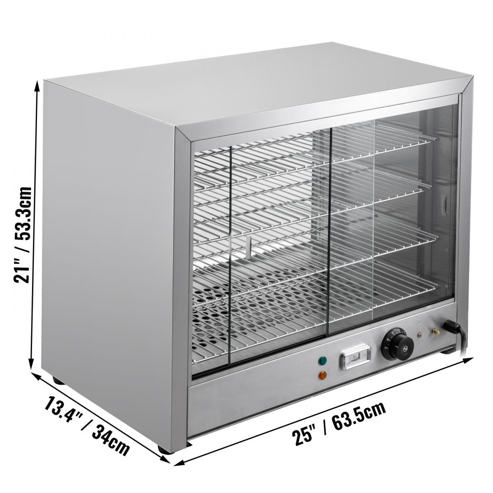 Vetrina Scaldavivande Espositiva Riscaldata 64x34x53cm Porte Scorrevoli