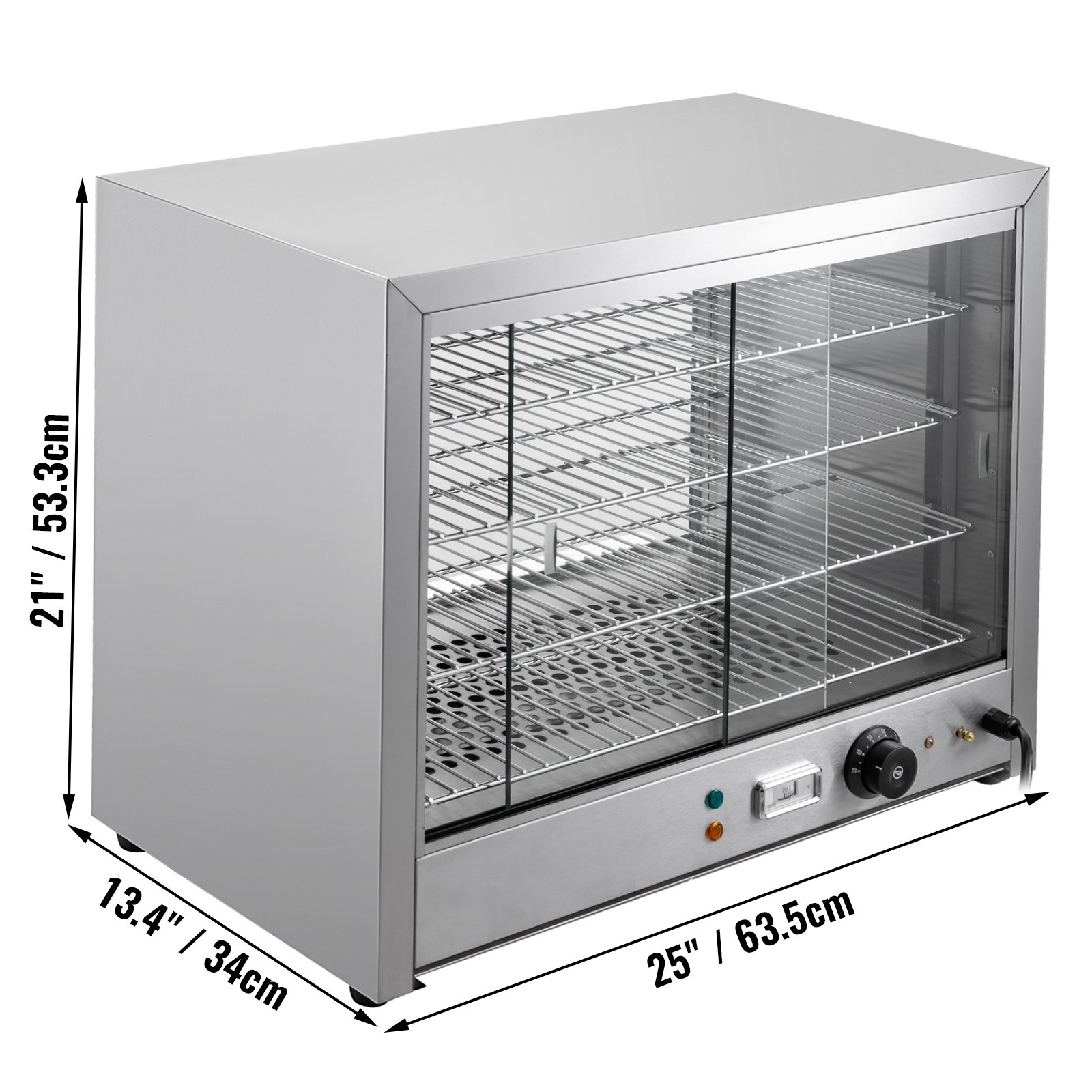 Vetrina Scaldavivande Espositiva Riscaldata 64x34x53cm Porte Scorrevoli