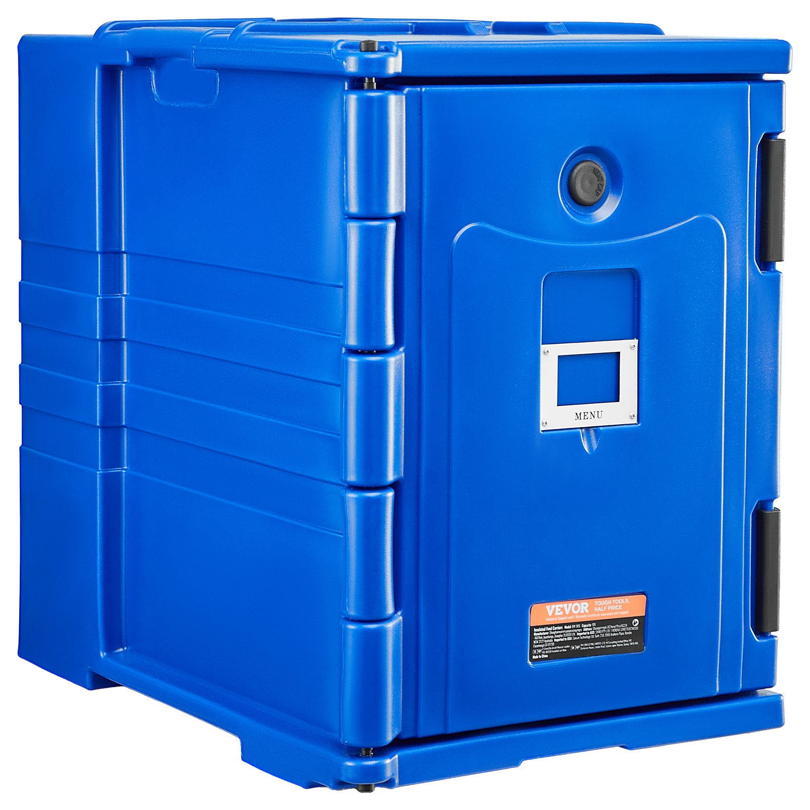 VEVOR Insulated Food Container Carrier, 90L Food Warming Box for Catering, Food Container with Double Buckles & Handles, Food Carrier, Food Transport Box for Restaurant Canteen, Blue