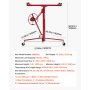 VEVOR Sollevatore di Pannelli in Cartongesso da 3353 mm, Carichi Pesanti da 68 kg con Braccio Telescopico Regolabile, Ruote Bloccabile, Ideale per Installazioni su Soffitti e Pareti Rosso