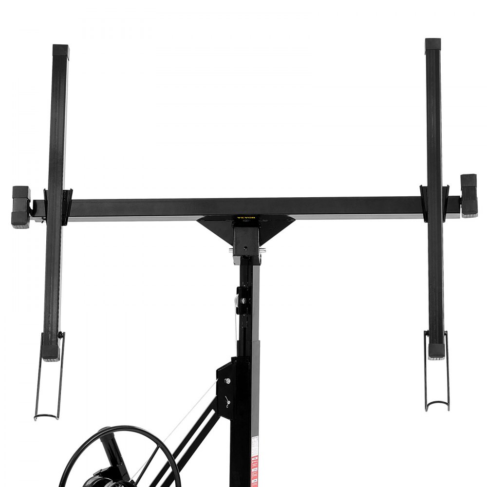 VEVOR Sollevatore per Cartongesso da 3,35 m, Portata 68 kg, con Braccio Telescopico Regolabile da 1,2 a 2,9 m, Ruote Bloccabili, Strumento di Sollevamento per Montaggio a Soffitto, Nero
