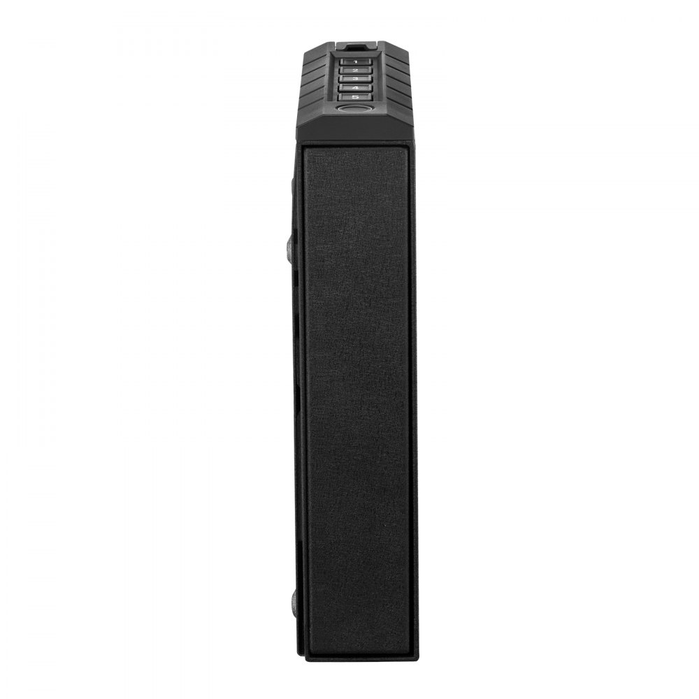 VEVOR Cassaforte per Pistola con Impronta Digitale Password Cinque Cifre Chiave, Cassaforte per Pistole con Illuminazione per 1 Pistola e caricatore 23 x 7 x 32 cm, Custodia per Pistola per Comodino