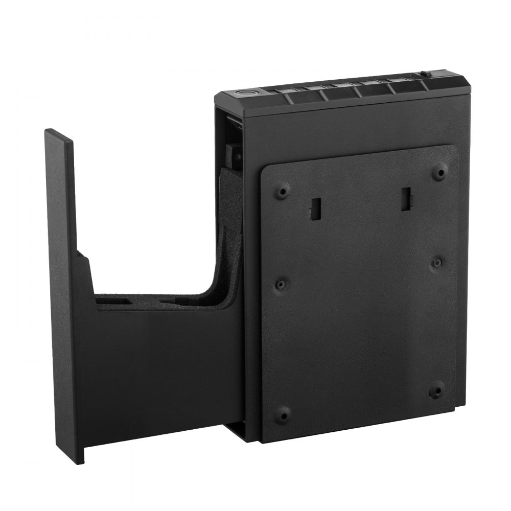 VEVOR Cassaforte per Pistola con Impronta Digitale Password Cinque Cifre Chiave, Cassaforte per Pistole con Illuminazione per 1 Pistola e caricatore 23 x 7 x 32 cm, Custodia per Pistola per Comodino