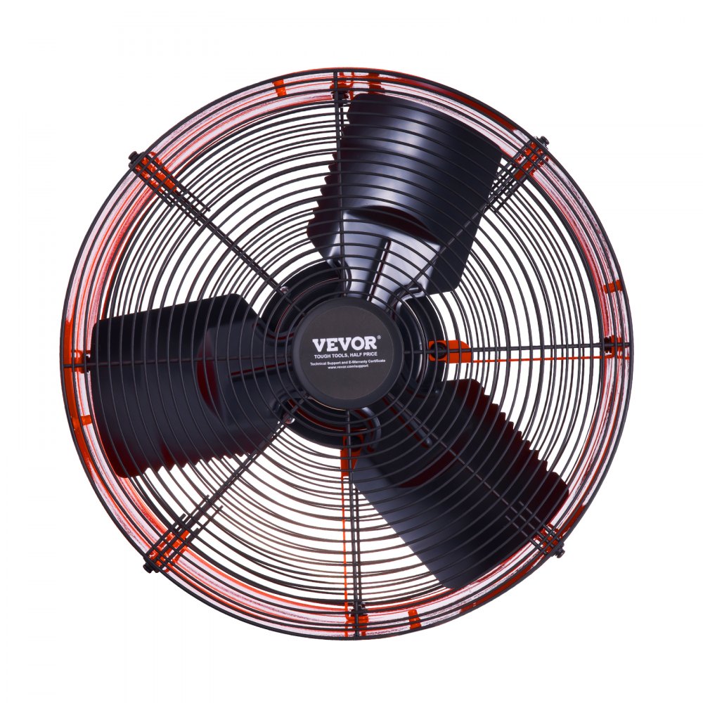 VEVOR Ventilatore a Timpano 420 x 420 x 275 mm Ventilatore di Scarico per Soffitta da 1387,52 L/s con Termostato Regolabile e Rete Esterna, per Tetto, Garage e Negozio, Arancione Brillante