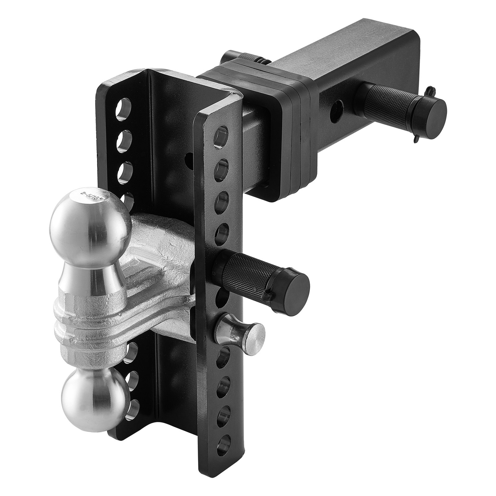 VEVOR Gancio di Traino Regolabile, Supporto a Sfera per Gancio di Traino 203 mm Gancio di Traino per Carichi Pesanti, Sfere 50 mm 58,7 mm per Ricevitore 63,5 mm 9980 kg GTW, Supporto a Sfera Solido