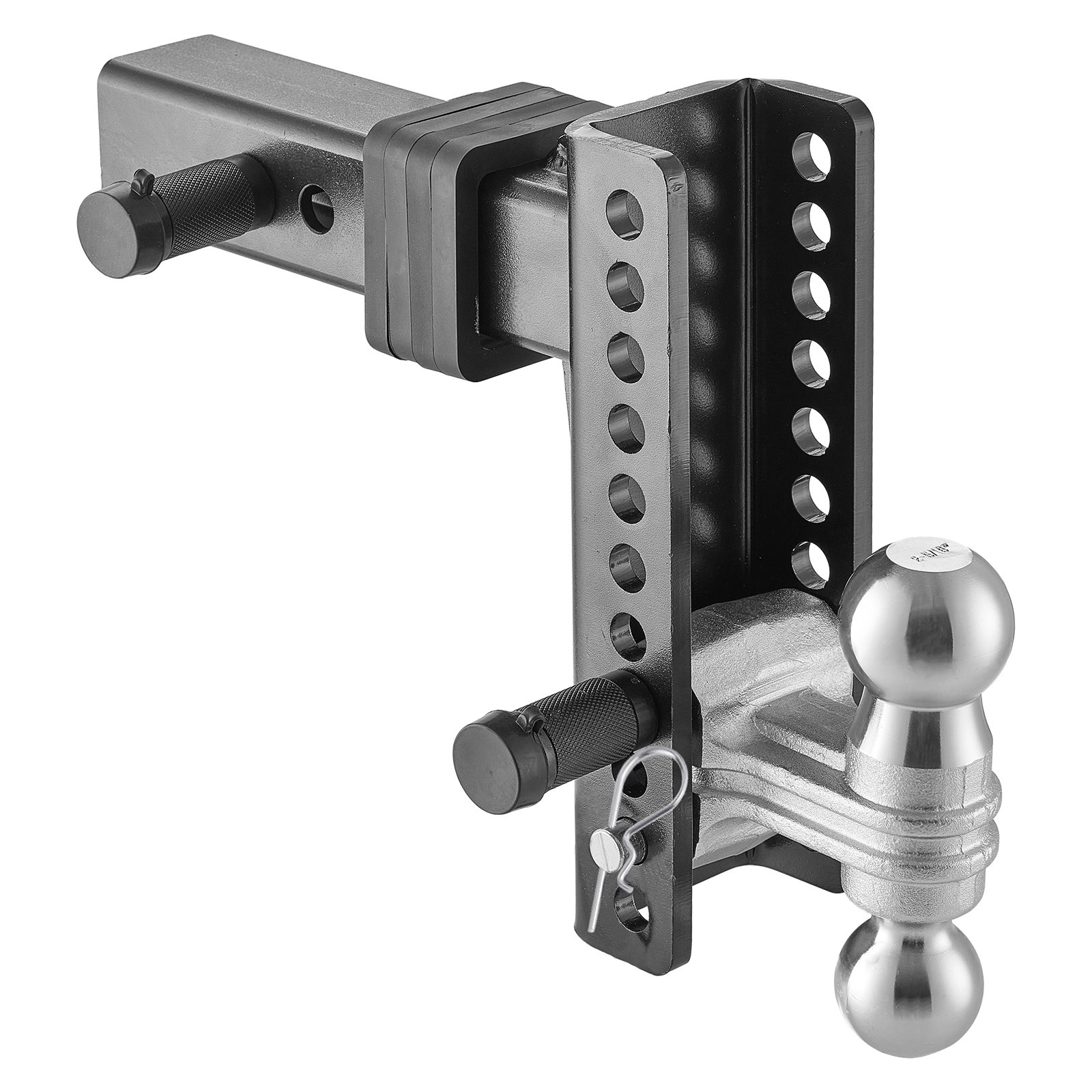 VEVOR adjustable towbar, ball mount, suitable for 63.5 mm receivers, dual coupling with 50 mm and 58.7 mm balls, 9980 kg GTW, receiver coupling with anti-theft pin