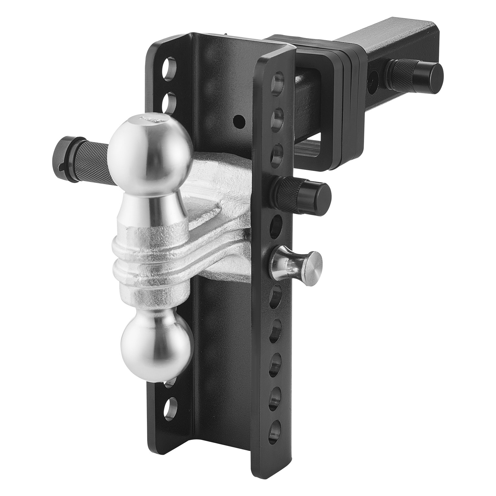 VEVOR Gancio di Traino Regolabile, Attacco a Sfera da 20 cm, Adatto per Ricevitore 5 cm, Gancio di Traino per Rimorchio con Sfere 50/58,7 mm, 9750 kg GTW, Perno Antifurto, Attacco a Sfera Solido