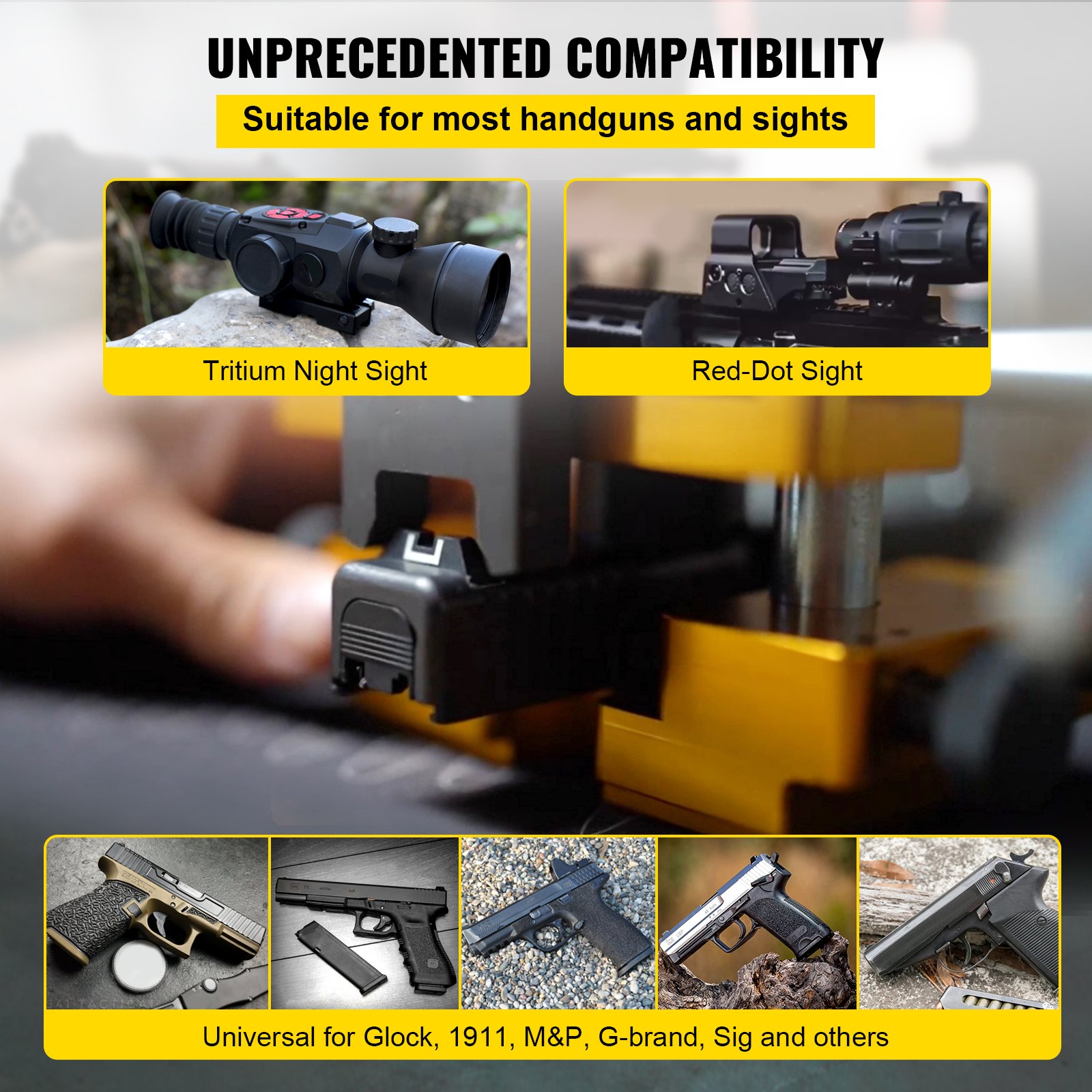 VEVOR Sight Pusher Pistol Sight Pusher Tool Oro per gruppo mirino per pistola