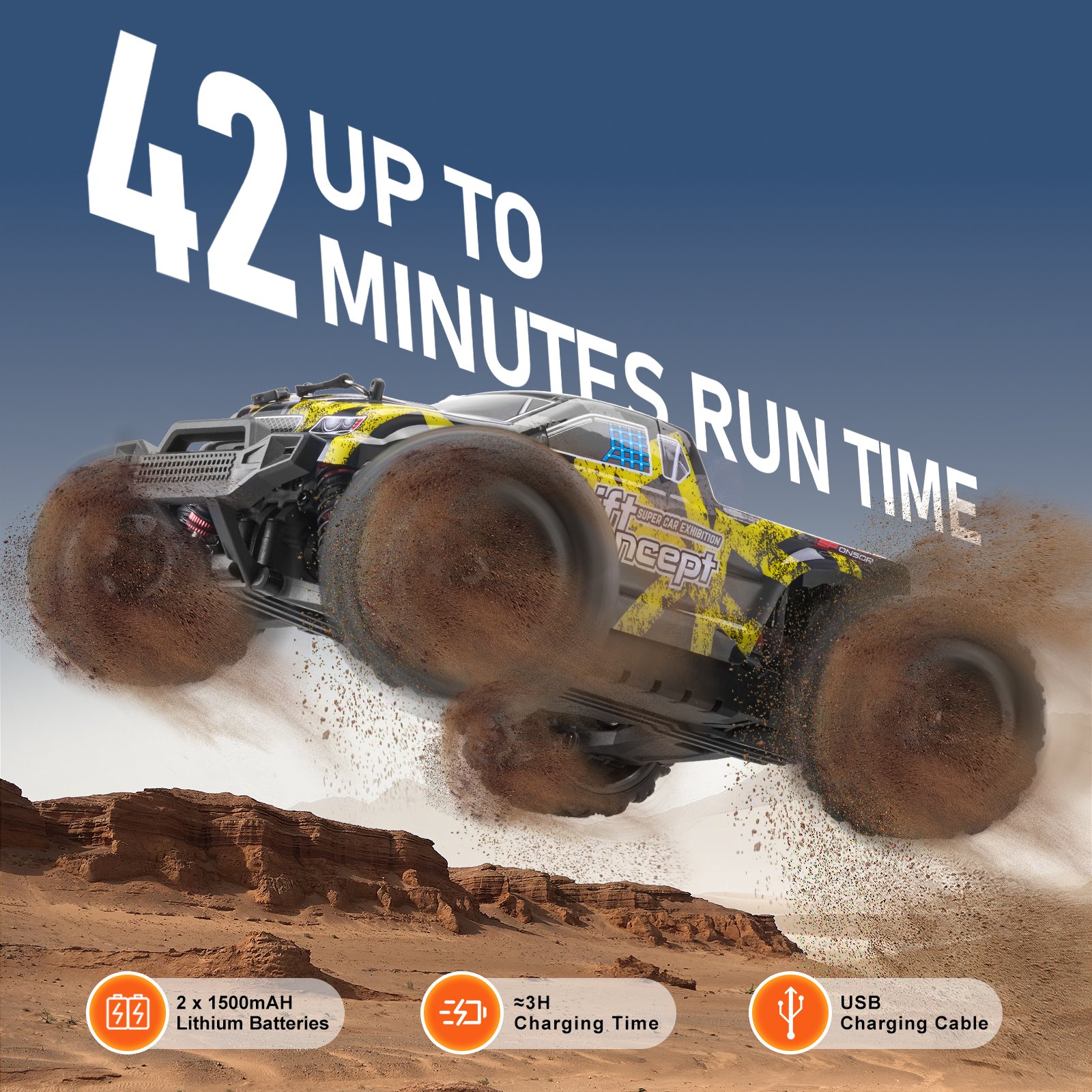 VEVOR Auto Telecomandata, Auto RC in Scala 1:18, Camion Fuoristrada 4WD per Tutti i Terreni con Impennata di 45° e Velocità Regolabile, Macchinina RC da 45 km/h, Auto Telecomandata IPX4 in Metallo