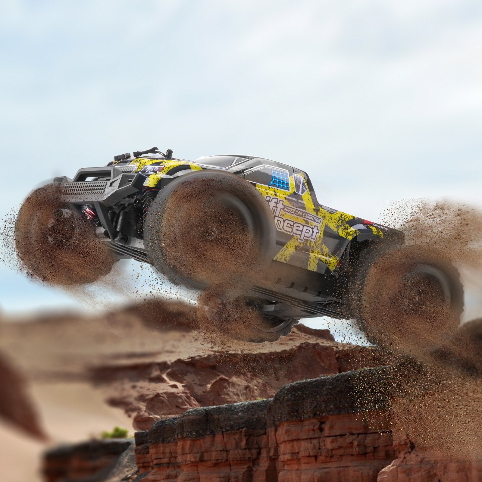 VEVOR Auto Telecomandata, Auto RC in Scala 1:18, Camion Fuoristrada 4WD per Tutti i Terreni con Impennata di 45° e Velocità Regolabile, Macchinina RC da 45 km/h, Auto Telecomandata IPX4 in Metallo