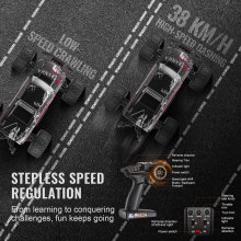 VEVOR Auto Telecomandata, Auto RC in Scala 1:10, Monster Truck Fuoristrada 4WD per Tutti i Terreni con Impennata a 45° e 2 Batterie, Macchinina ad Alta Velocità 38 km/h, Auto Telecomandata IPX4