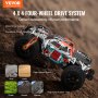 VEVOR Auto Telecomandata, Auto RC in Scala 1:14, Monster Truck Fuoristrada 4WD per Tutti i Terreni con Impennata di 45° e 2 Batterie, Camion RC ad Alta Velocità da 38 km/h, Materiali in Metallo