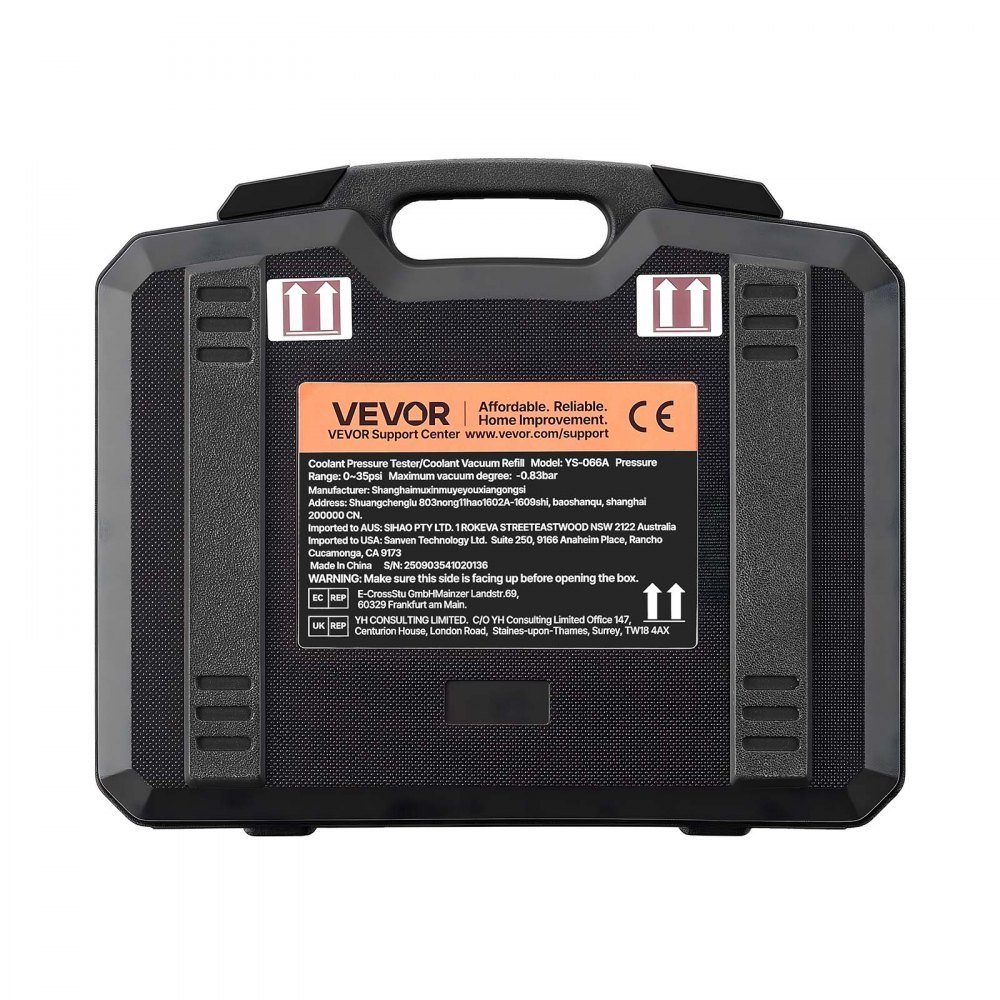 VEVOR Kit di Manometri per Liquido di Raffreddamento da 28 pezzi con 4 Adattatori, Set di Tester Universale di Pressione per Sistema di Raffreddamento per Autoveicoli, con Pompa di Pressione