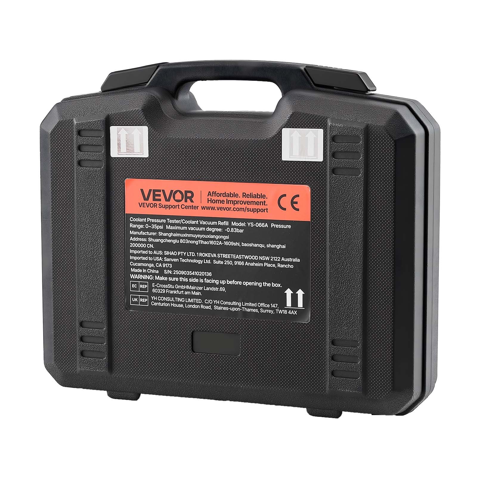 VEVOR Kit di Manometri per Liquido di Raffreddamento da 28 pezzi con 4 Adattatori, Set di Tester Universale di Pressione per Sistema di Raffreddamento per Autoveicoli, con Pompa di Pressione