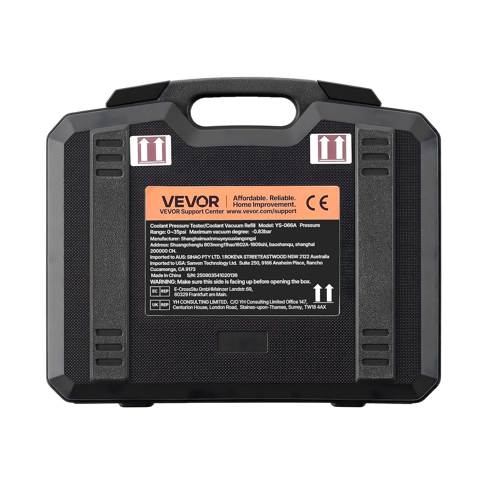 VEVOR Kit di Manometri per Liquido di Raffreddamento da 28 pezzi con 4 Adattatori, Set di Tester Universale di Pressione per Sistema di Raffreddamento per Autoveicoli, con Pompa di Pressione