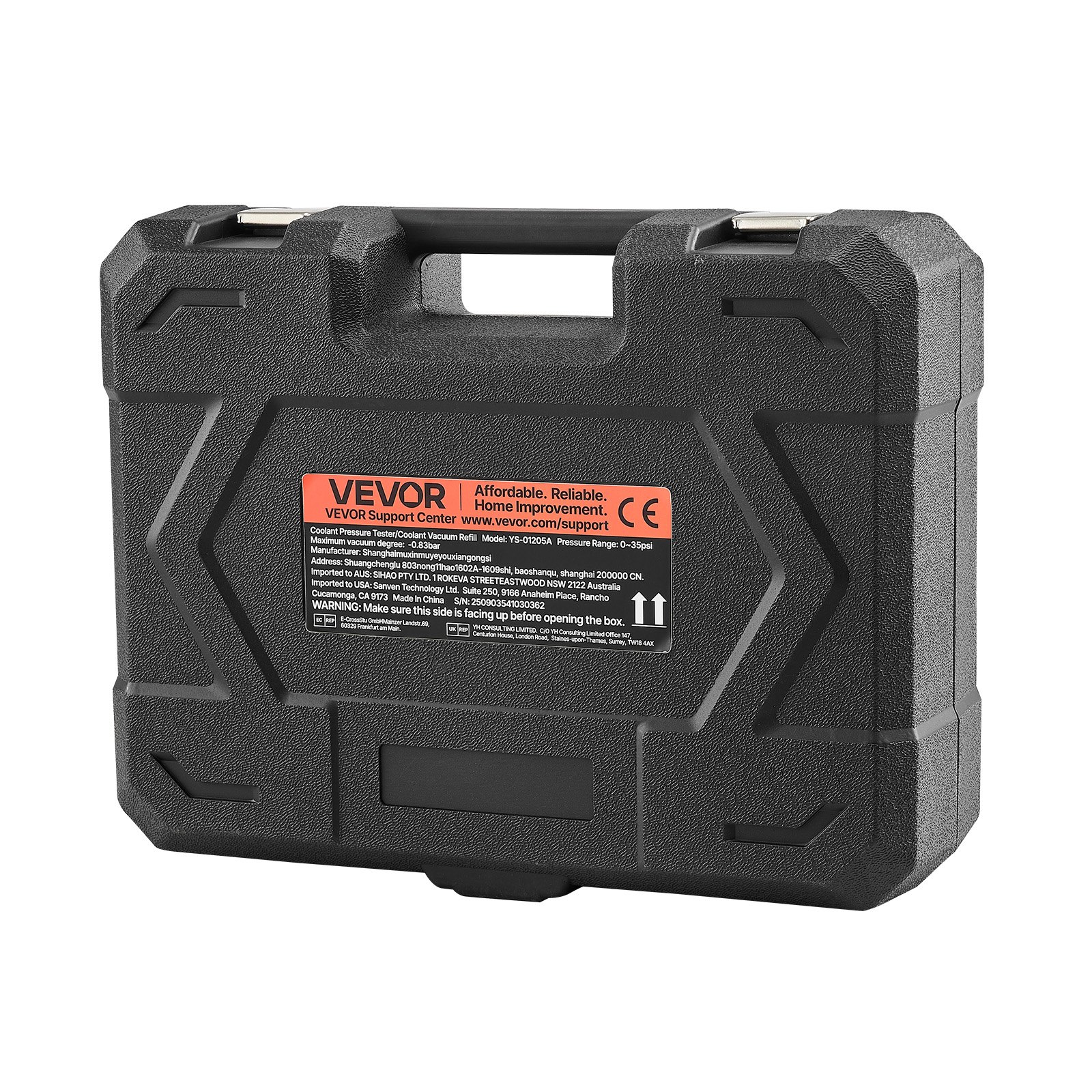 VEVOR Kit di Tester Manometri per Refrigerante da 47 pezzi con 3 Adattatori in Metallo, Kit Universale per Prova di Pressione del Radiatore per Autoveicoli, con Pompa di Pressione Riempitivo