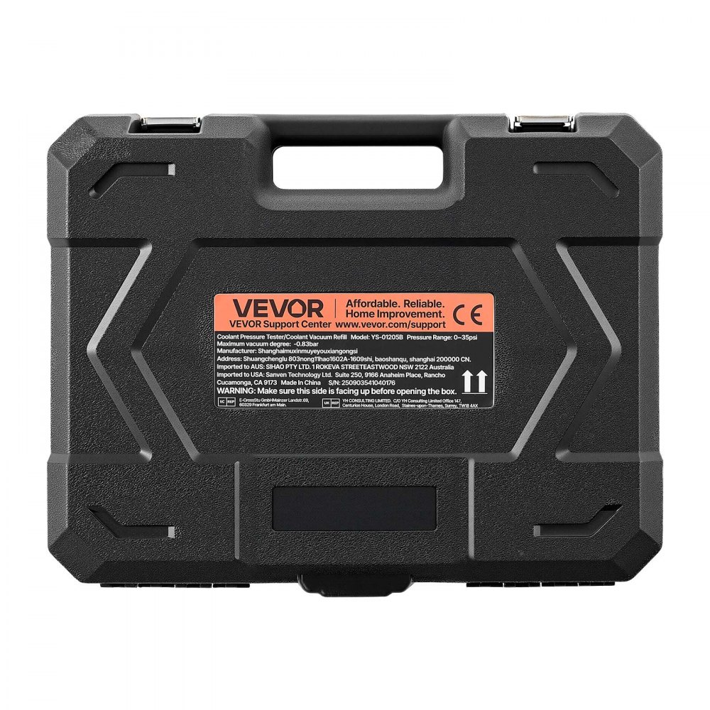 VEVOR Kit di Tester Manometri per Sistema di Raffreddamento da 47 pezzi, Kit per Prova di Pressione del Radiatore con 3 Adattatori in Metallo, Misura Universale, Strumento di Prova per Autoveicoli