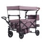 VEVOR Wagon Passeggino Push Pull Quad Pieghevole per 2 Bambini Tettuccio Viola