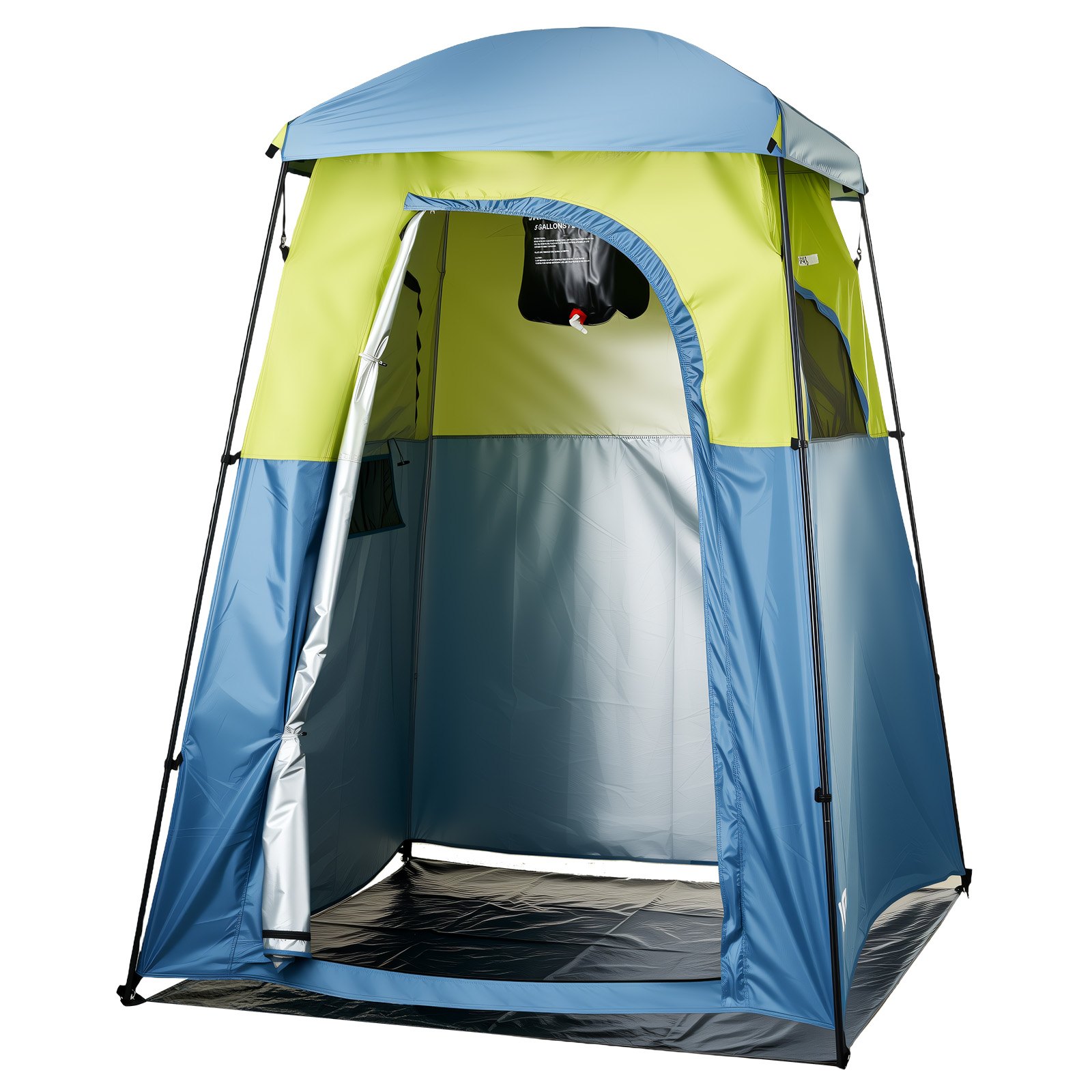 VEVOR Tenda da Doccia da 1676 x 1676 x 2184 mm Tenda da Spogliatoio Portatile con Borsa da Doccia, Picchetti, Borsa per il Trasporto, Tessuto Oxford 150D con Rivestimento Argentato, Montaggio Rapido