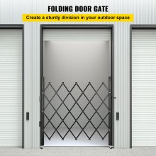 VEVOR Cancelletto di Sicurezza Espandibile 108 x 131 cm, Cancelletto a Forbice Bloccabile con Lucchetto, Acciaio Massiccio, con Ruote Girevoli a 360°, per Vialetto, Garage, Giardino Piscina