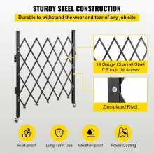 VEVOR Cancello di Sicurezza Pieghevole Singolo, Cancello per Porta Pieghevole 48" x 66", Cancello di Sicurezza a Fisarmonica in Acciaio, Cancello per Barricata Rotolante a 360°, Cancello a Forbice