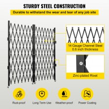 VEVOR Cancello di sicurezza pieghevole doppio Cancello per porta pieghevole 6-1/2'H x 12'W Cancello a forbice