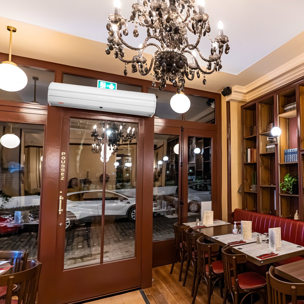 VEVOR Barriera d'aria commerciale 1,2 m 2 velocità 2038 m³/h, Barriere d'aria per porte montate a parete, Ventilatore per porta da interni Non riscaldata