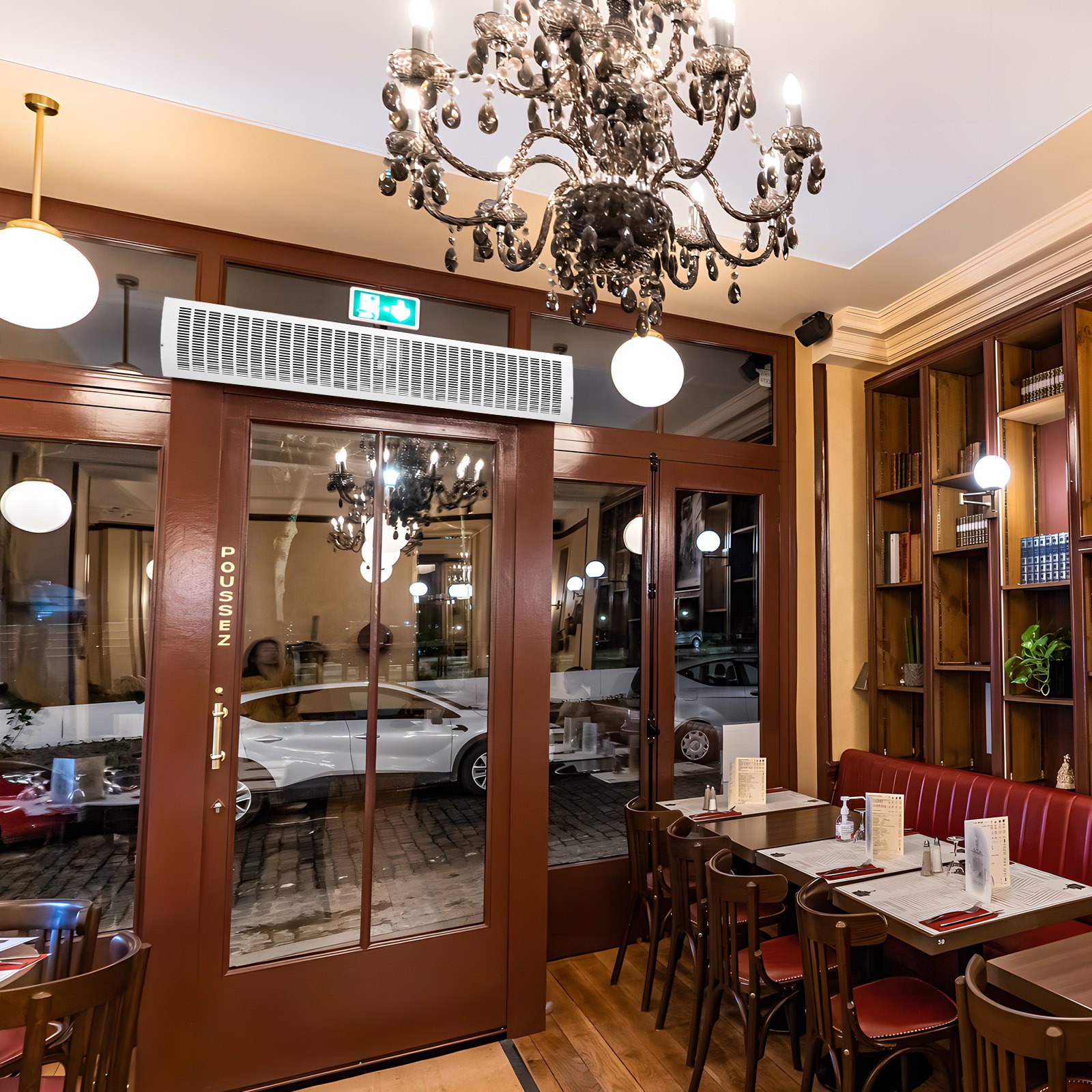 VEVOR Barriera d'aria commerciale 1,5 m Super Power 2 velocità 3566 m³/h, Barriera d'aria per porte montate a parete, Ventilatore per porta da interno Non riscaldata