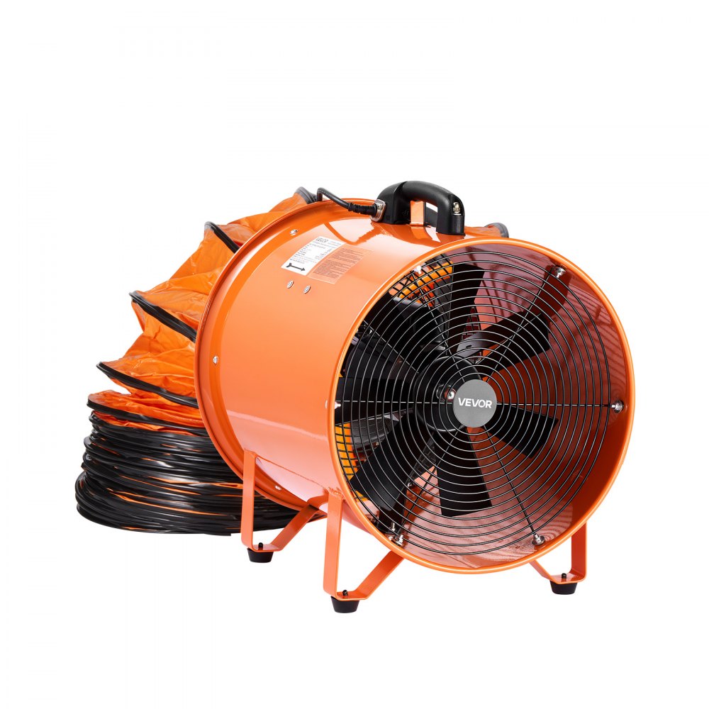 VEVOR Ventilatore Portatile, 900W Aspiratore Estrattore d'Aria Condotto Industriale Diametro 406,4 mm, Tubo Flessibile 5 m Volume d'Aria 8792 m3/h 2 Marce per Aspirare Polvere Fumo Impermeabile IP44