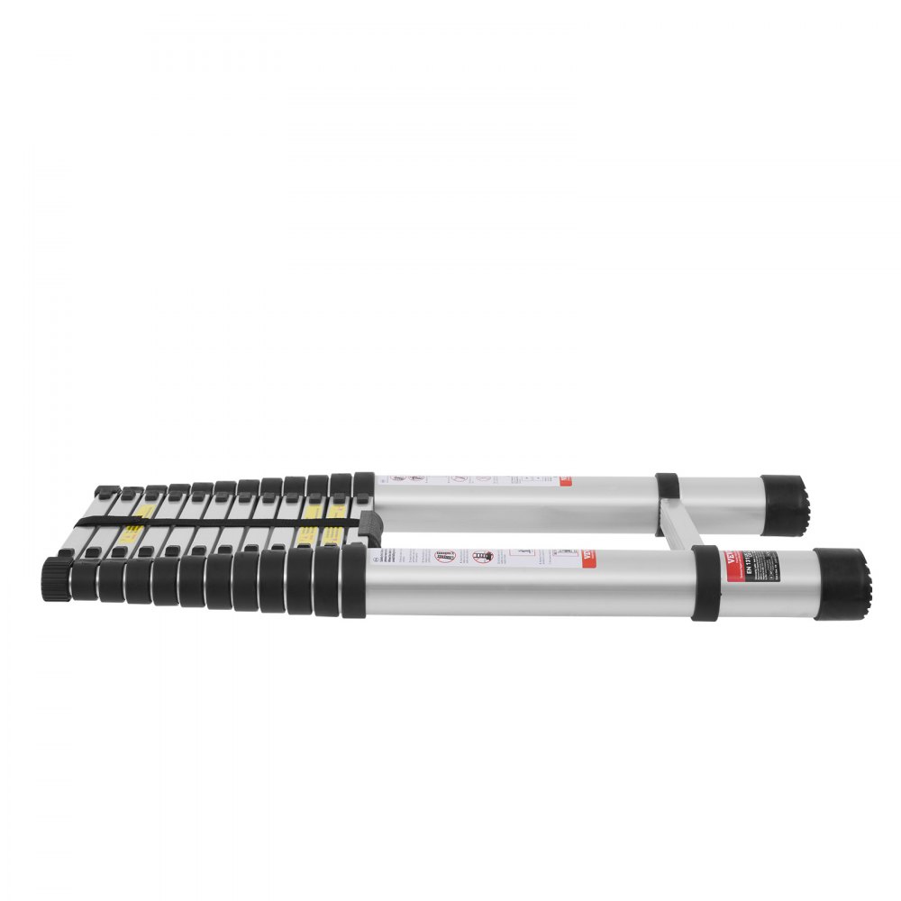 VEVOR Scala Telescopica, Scala Estensibile Leggera in Alluminio 5004 mm, Scala Pieghevole con Retrazione Multi-pulsante, Capacità 170 kg con Piedini Antiscivolo, Scale Compatte per Camper Soppalco