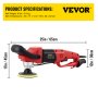 VEVOR Lucidatore a Pietra Bagnata Elettrico Professionale, Potenza 1200 W Velocità 1100 - 4200 giri/min Lucidatrice Angolare per La Lucidatura a Umido del Piano di Lavoro in Cemento, del Granito.