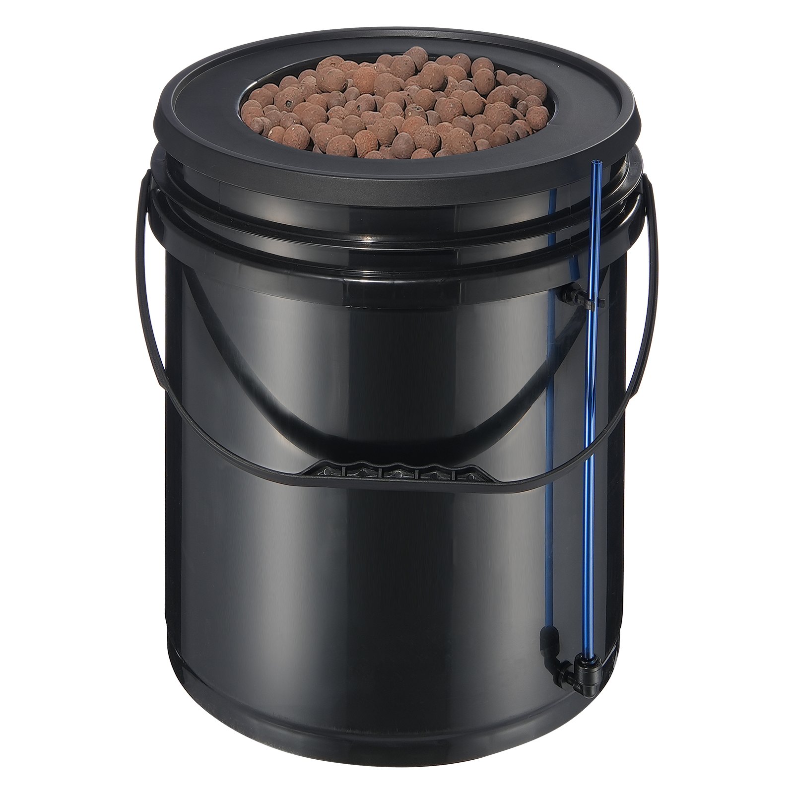 VEVOR Sistema di Coltivazione Idroponica RDWC, Kit di Gocciolamento Superiore, Coltura in Acque Profonde a Ricircolo da 20 Litri, con Pompa ad Aria, Dispositivo di Livello Acqua, per Verdure a Foglia