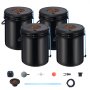 VEVOR Sistema di Coltivazione Idroponica DWC, Kit di Coltivazione in Acque Profonde 20 Litri con Pompa ad Aria, Pietre Porose, Dispositivo Livello dell'Acqua, Sistema Idroponico per Verdure a Foglia
