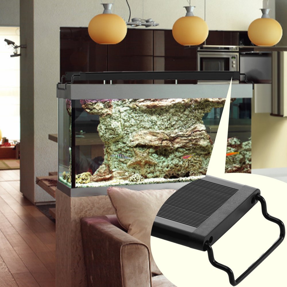 VEVOR Luce per Acquario, a Spettro Completo 14 W Modalità Naturale 24 Ore su 24, Lampada Acquario, Staffe Estensibili Guscio Lega di Alluminio per Acquario con Piante d'Acqua Dolce 30,48 a 45,72 cm