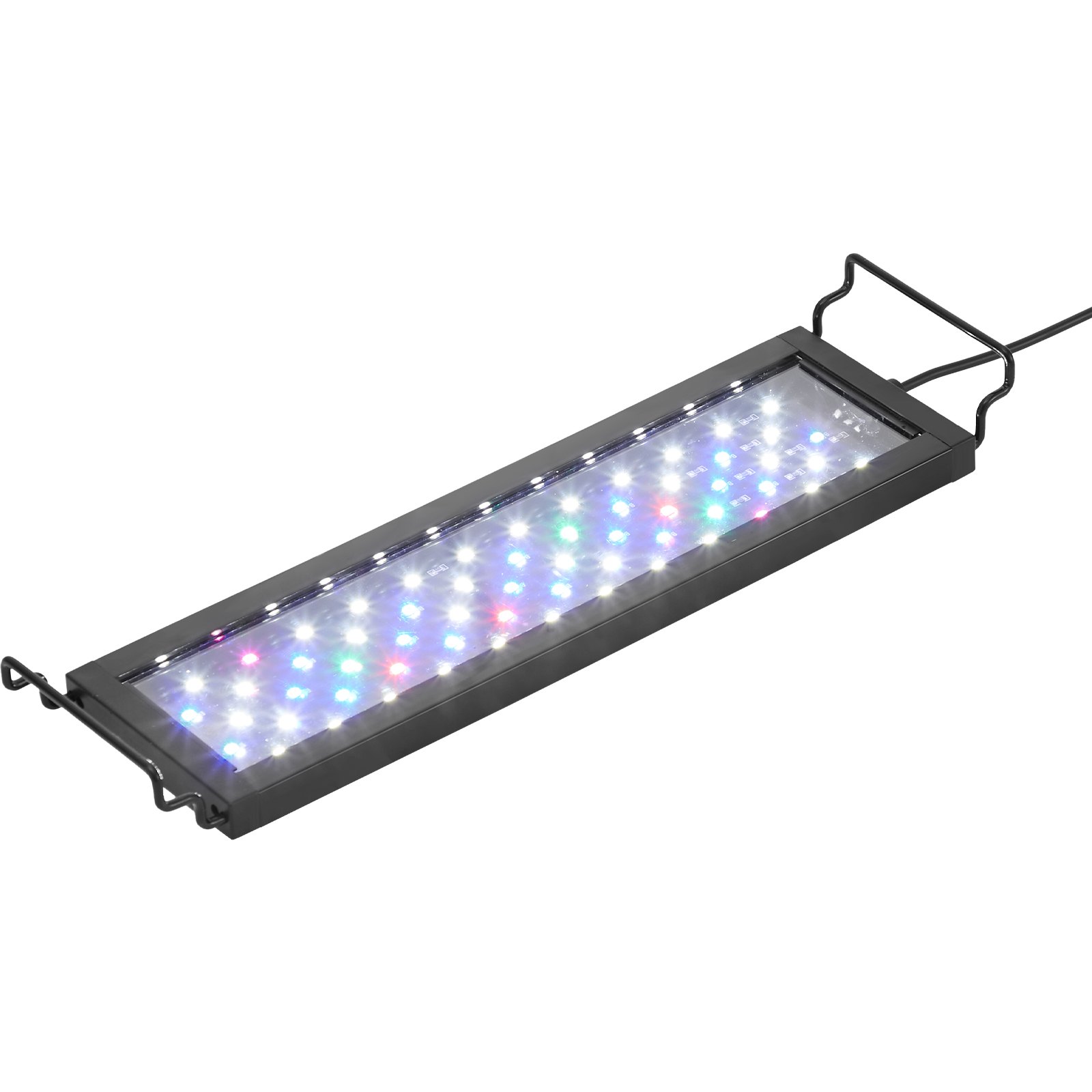 VEVOR Luce per Acquario, a Spettro Completo 10 W con 5 Livelli di Luminosità Regolabile,  Lampada Acquario, con Staffe Estensibili con Guscio in ABS per Acquario d'Acqua Dolce da 30,48 a 45,72 cm