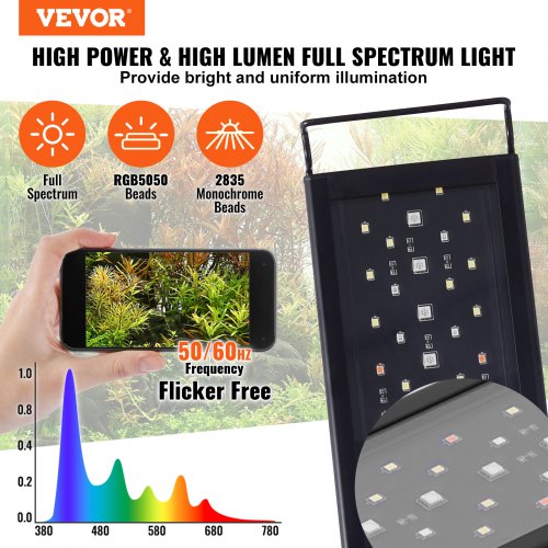 La Lampada Del Faretto RGB Della Tartaruga Dell'acquario LED Da 71 Cm Illumina I Pesci D Acqua Dolce 85077553