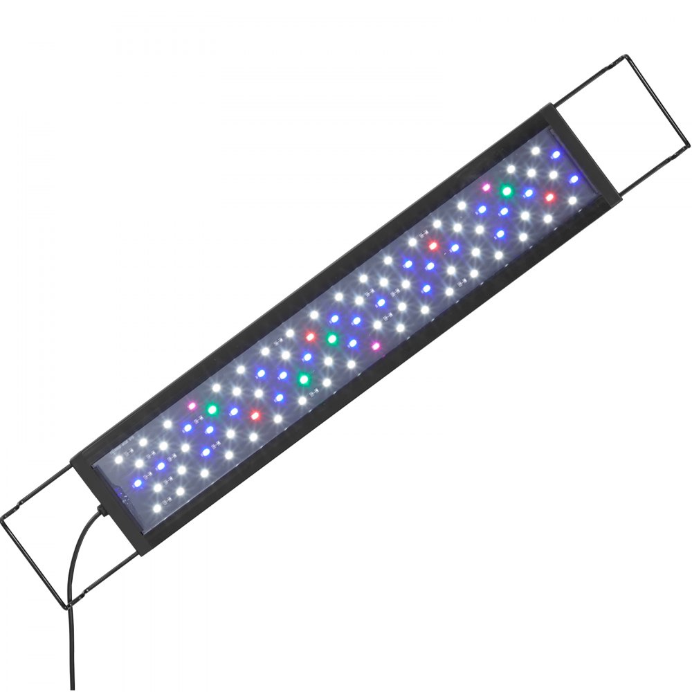VEVOR Luce per Acquario, a Spettro Completo 14 W con 5 Livelli di Luminosità Regolabile,  Lampada Acquario, con Staffe Estensibili con Guscio in ABS per Acquario d'Acqua Dolce da 45,72 a 60,92 cm
