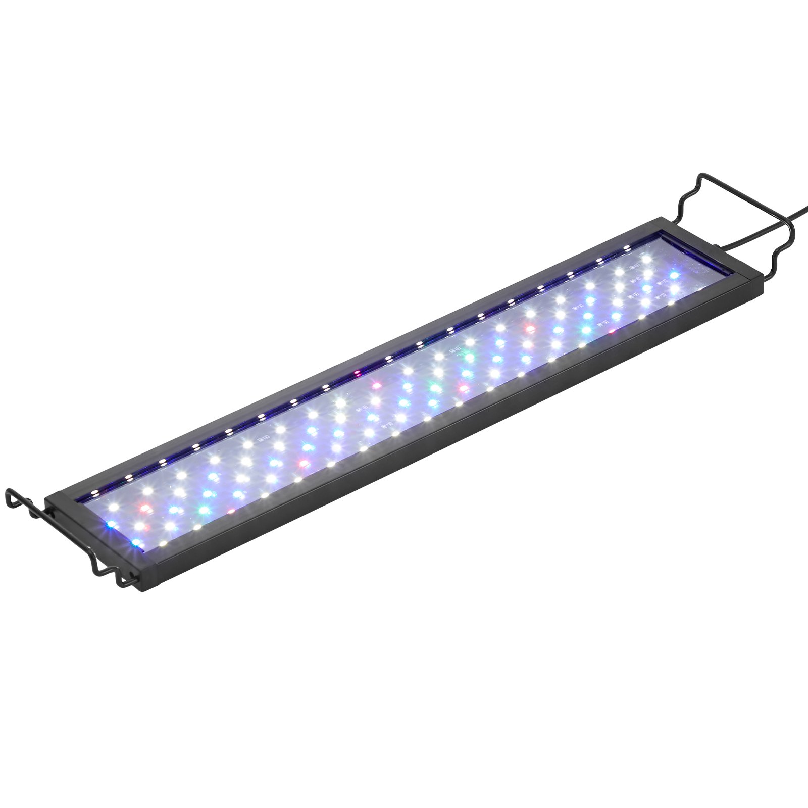 VEVOR Luce per Acquario, a Spettro Completo 14 W con 5 Livelli di Luminosità Regolabile,  Lampada Acquario, con Staffe Estensibili con Guscio in ABS per Acquario d'Acqua Dolce da 45,72 a 60,92 cm