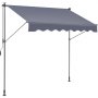 VEVOR Tenda da Sole Retrattile 3x1,2 m, Tenda Manuale per Balcone Tenda da Esterno Altezza Regolabile Frangivento Anti Raggi UV, Tenda Parasole Frangivista RetrattileTerrazza Balcone Giardino Cortile