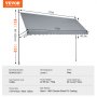 VEVOR Tenda da Terra Retrattile 450 x 120 cm Tenda Manuale con Manovella Grigio