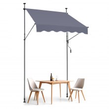 VEVOR Tenda da Terra Retrattile 150 x 120 cm Tenda Manuale con Manovella Grigio