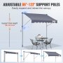 VEVOR Tenda da Sole Retrattile 2x1,2 m, Tenda Manuale per Balcone Tenda da Esterno Altezza Regolabile Frangivento Anti Raggi UV, Tenda Parasole Frangivista RetrattileTerrazza Balcone Giardino Cortile