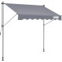 VEVOR Tenda da Sole Retrattile 2x1,2 m, Tenda Manuale per Balcone Tenda da Esterno Altezza Regolabile Frangivento Anti Raggi UV, Tenda Parasole Frangivista RetrattileTerrazza Balcone Giardino Cortile