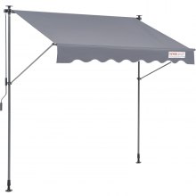 VEVOR Tenda da Sole Retrattile 2x1,2 m, Tenda Manuale per Balcone Tenda da Esterno Altezza Regolabile Frangivento Anti Raggi UV, Tenda Parasole Frangivista RetrattileTerrazza Balcone Giardino Cortile